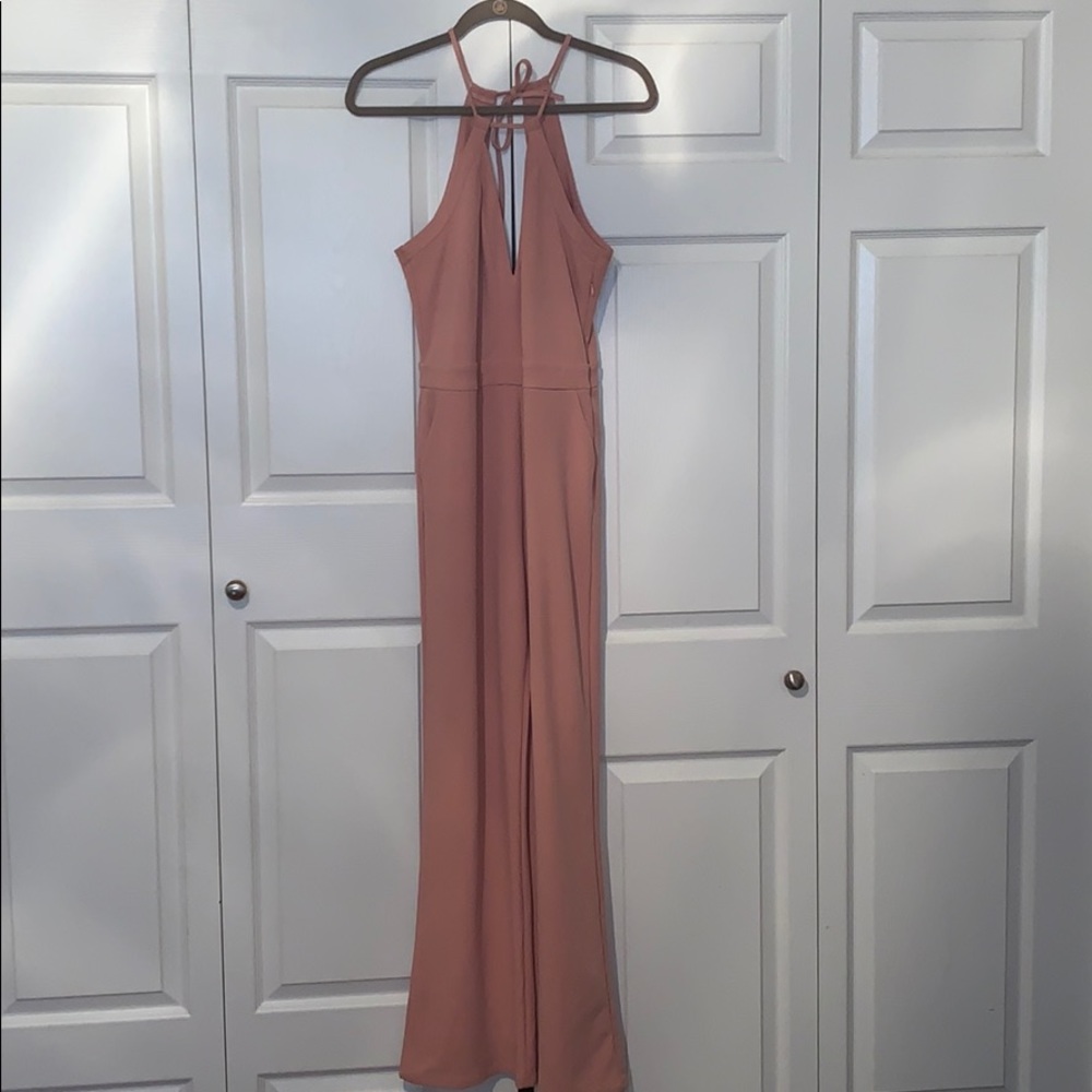 Blush key whole jumpsuit